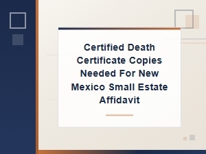 Certified Death Certificates for Nm Small Estate Affidavits