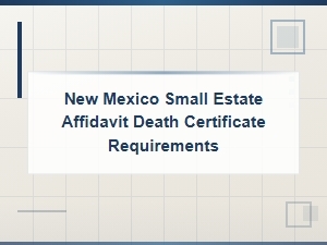 New Mexico Small Estate Affidavit Death Certificate Rules