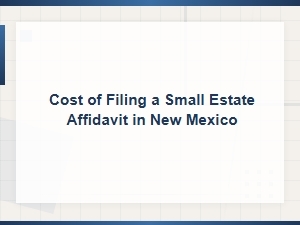 New Mexico Small Estate Affidavit Filing Fees