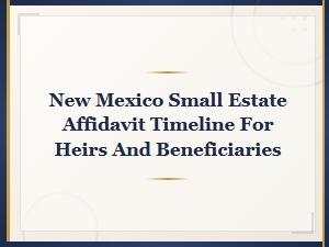 New Mexico Small Estate Affidavit Timeline for Heirs